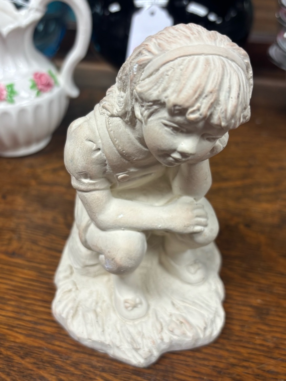 Cream Ceramic Girl Figurine